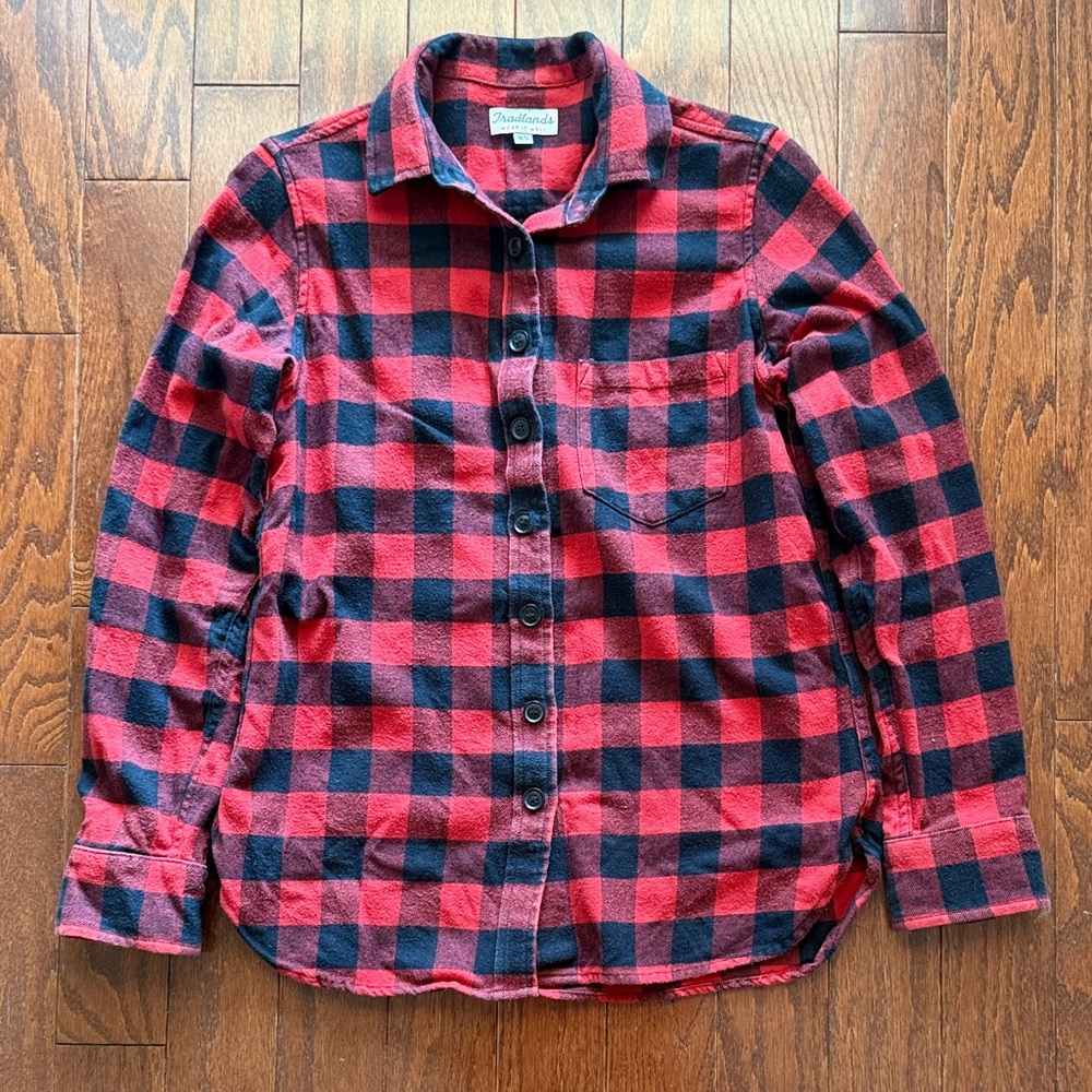 Tradlands Araphoe Red/Black Buffalo Check Cotton Flannel XS